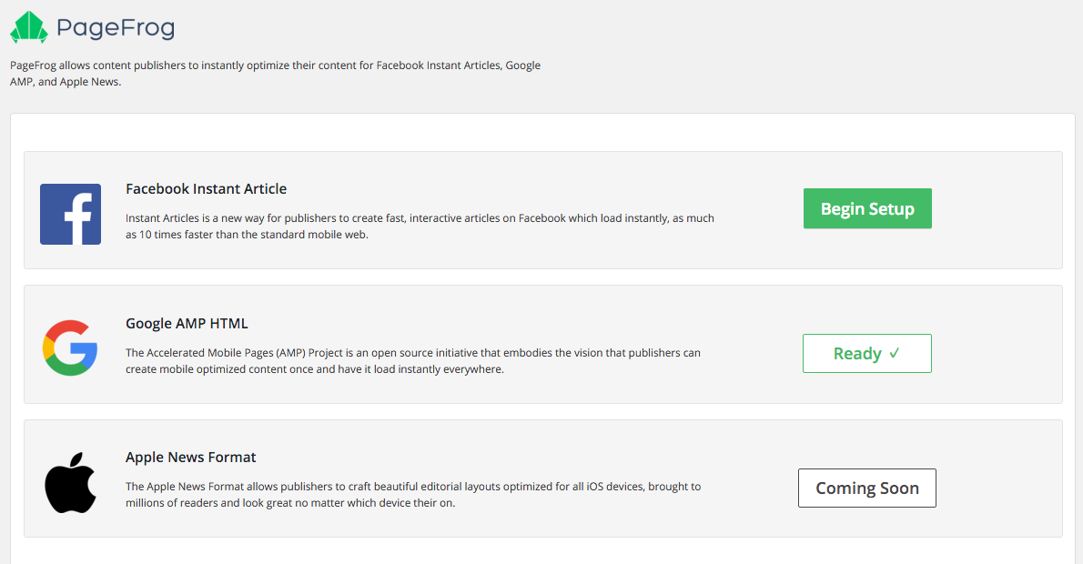 Facebook Instant Articles & Google AMP Pages by PageFrog